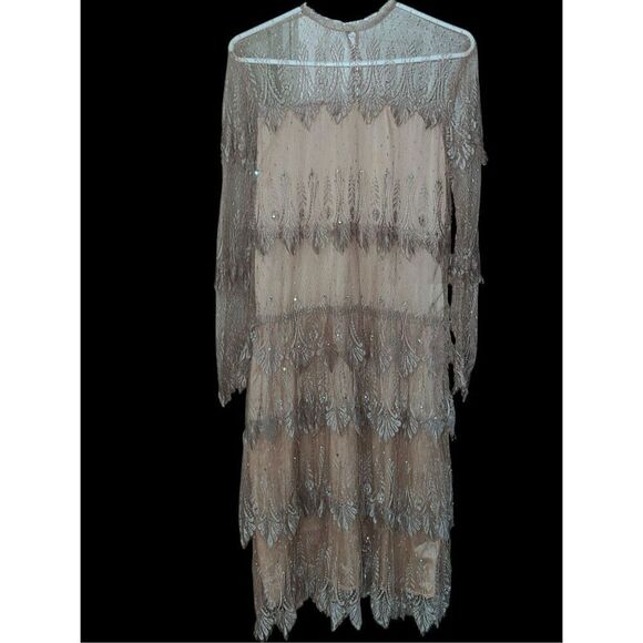 RARE VINTAGE SHOWSTOPPER BEAUTIFUL Vintage Rina diMontella Beige Rhinestones Sil - Picture 1 of 13